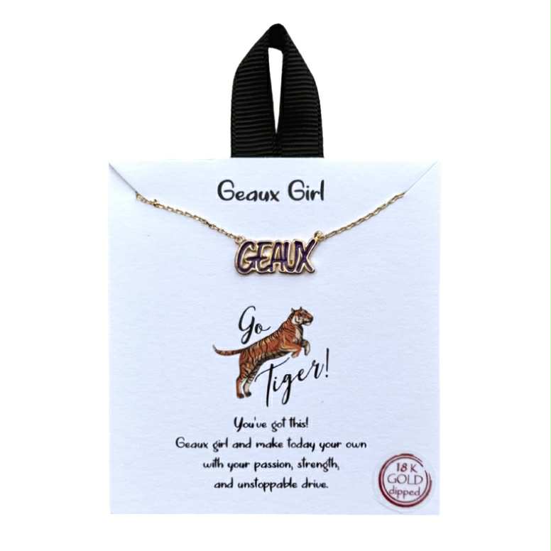 Purple & Gold Geaux Necklace