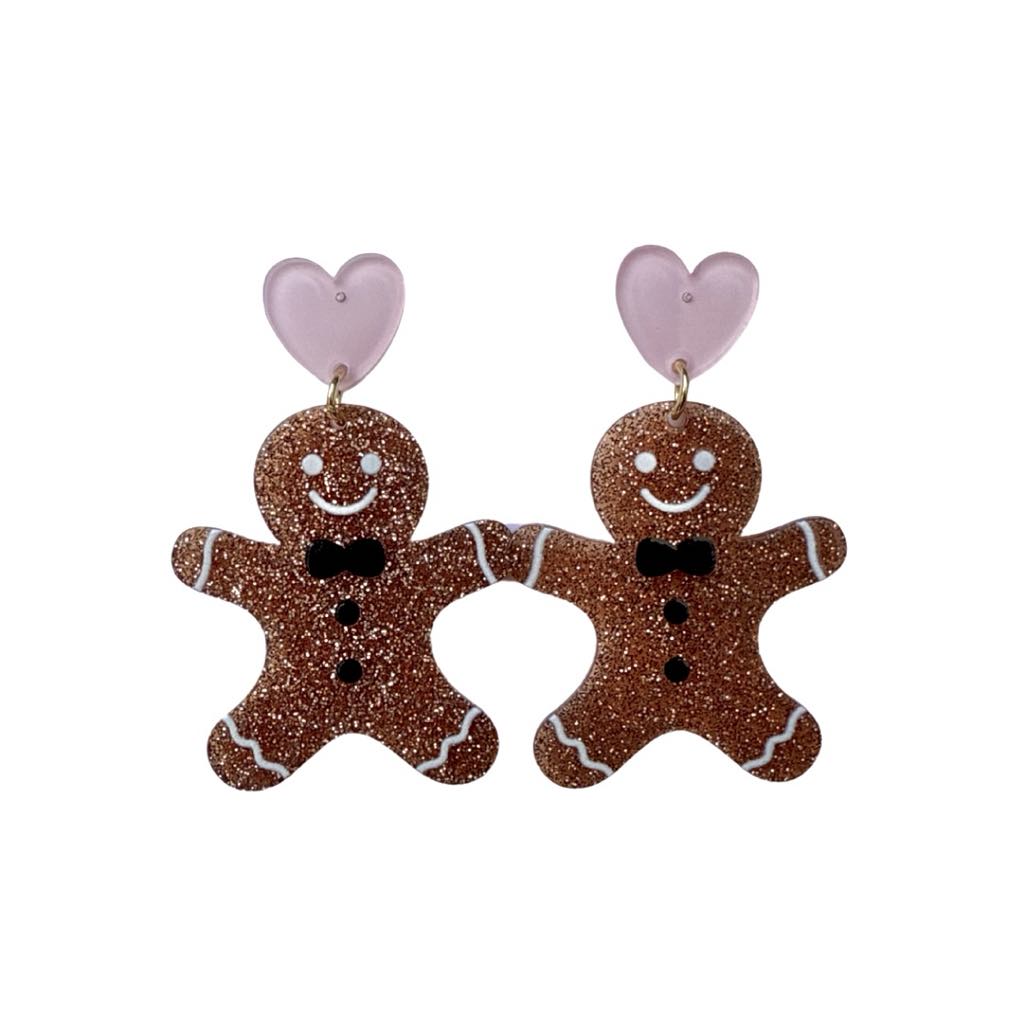 Gingerbread Man Dangle Earrings