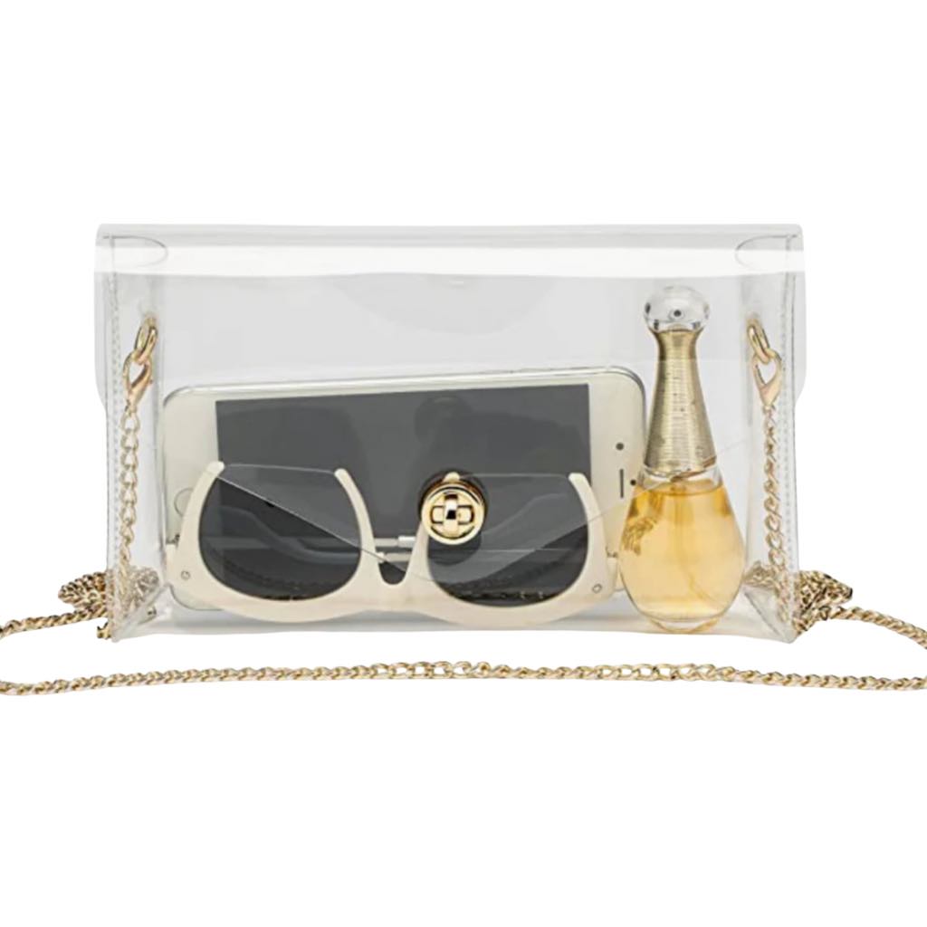 Clear Bag w/Adjustable Chain Strap