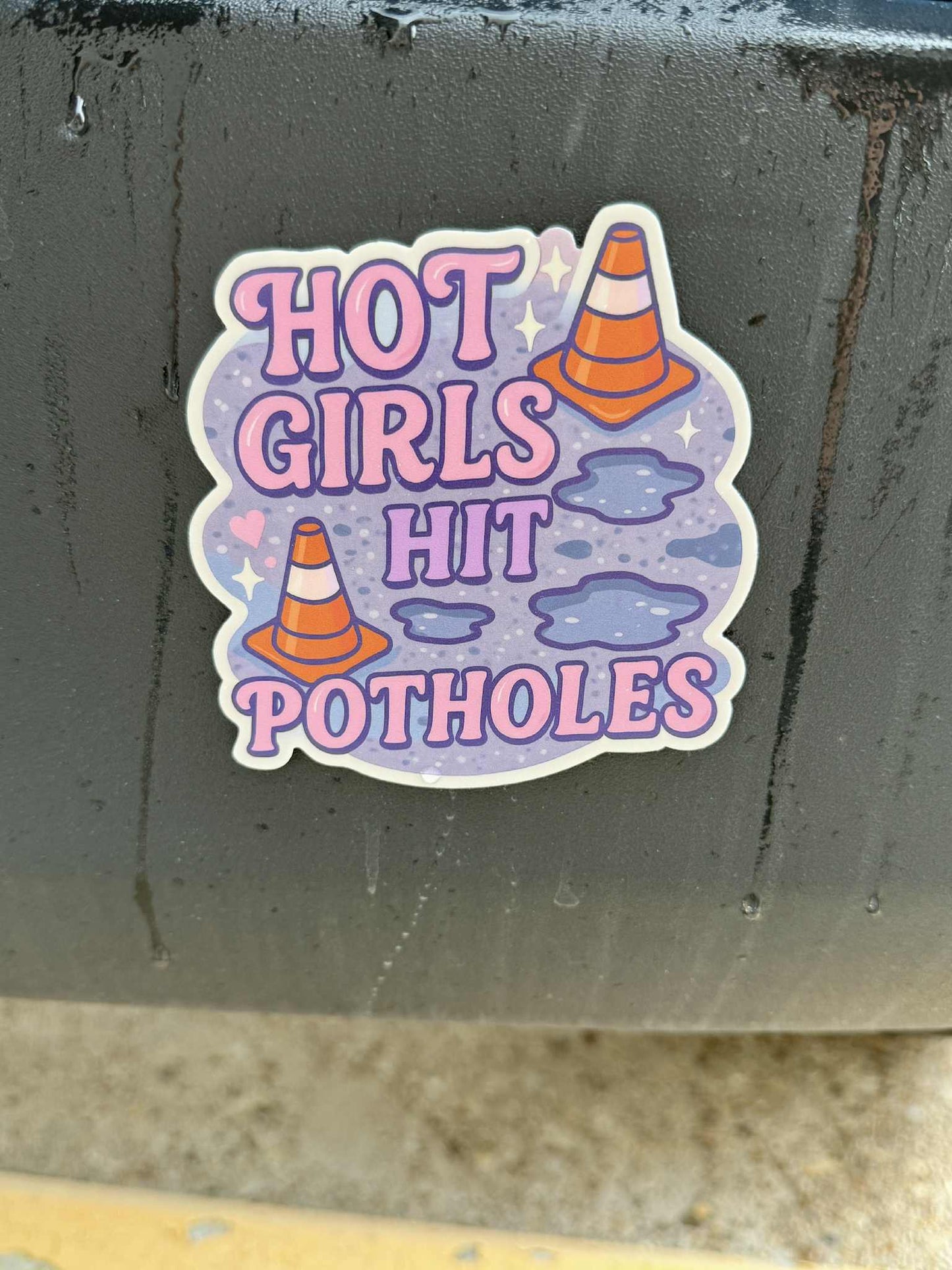 Hot Girls Hit Potholes Sticker