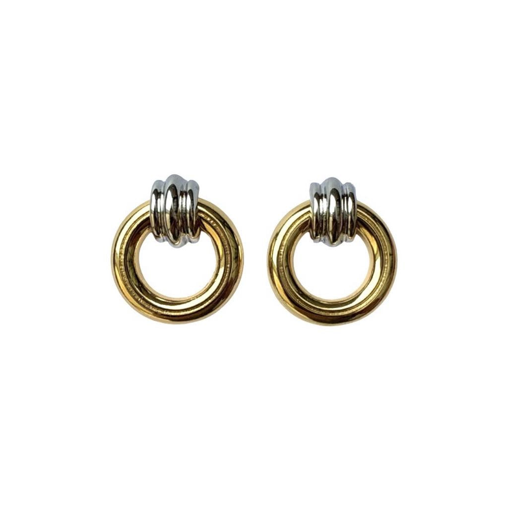 Gold Brass Ring Earrings