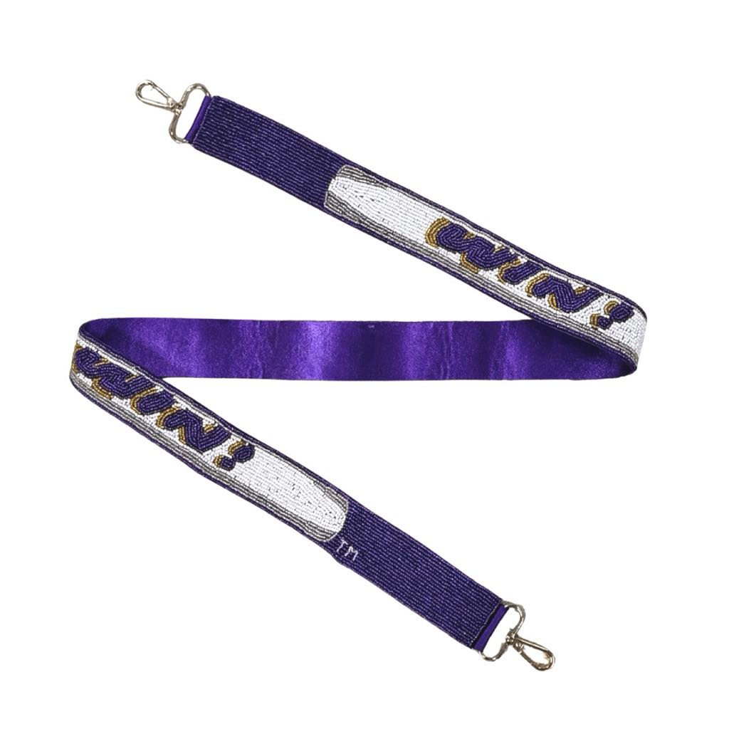 Beaded Win! Strap, Purple & Gold