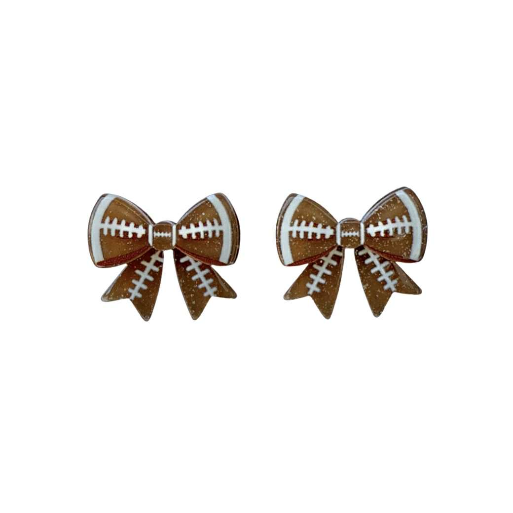 Acrylic Football Bow Studs