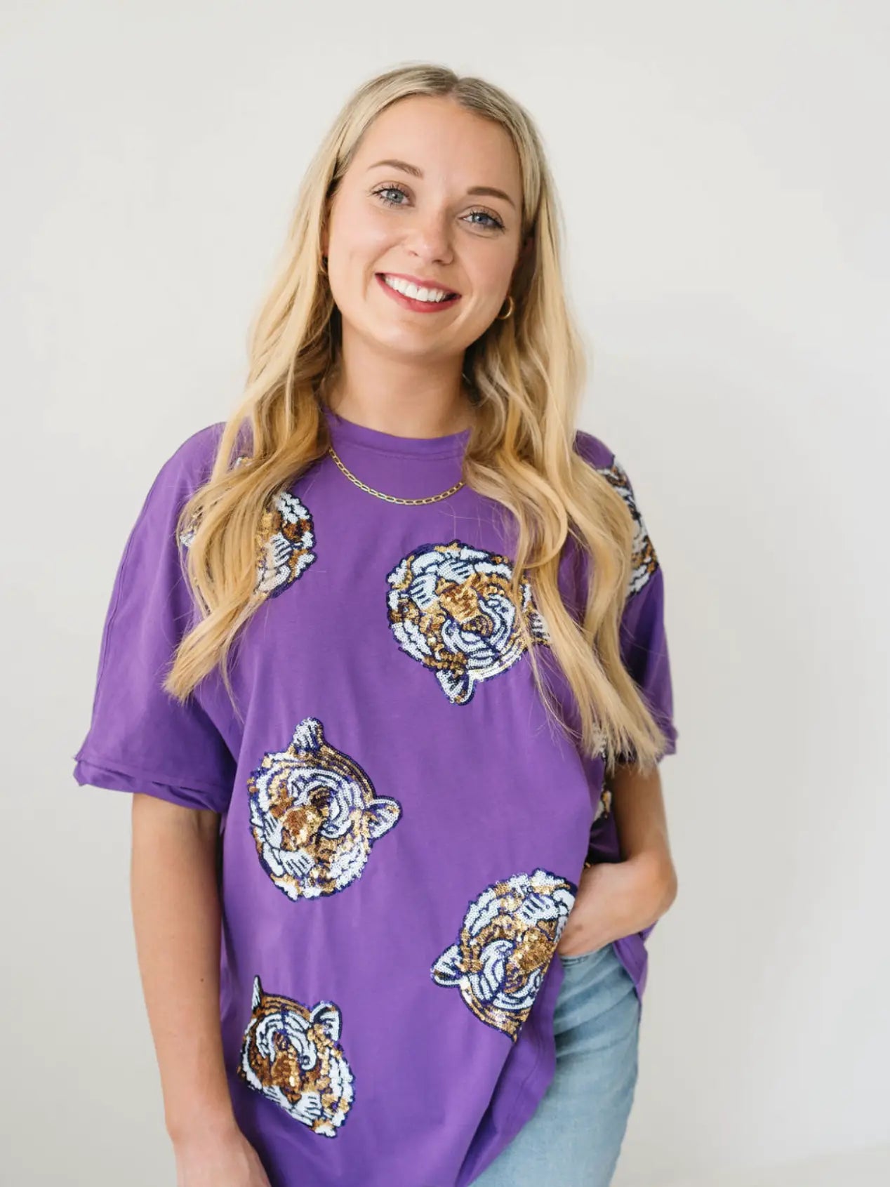 Game Day Tigers Sequin Top