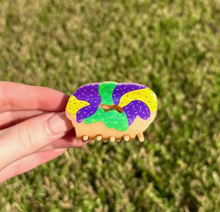 Mardi Gras Mini Claw Clip