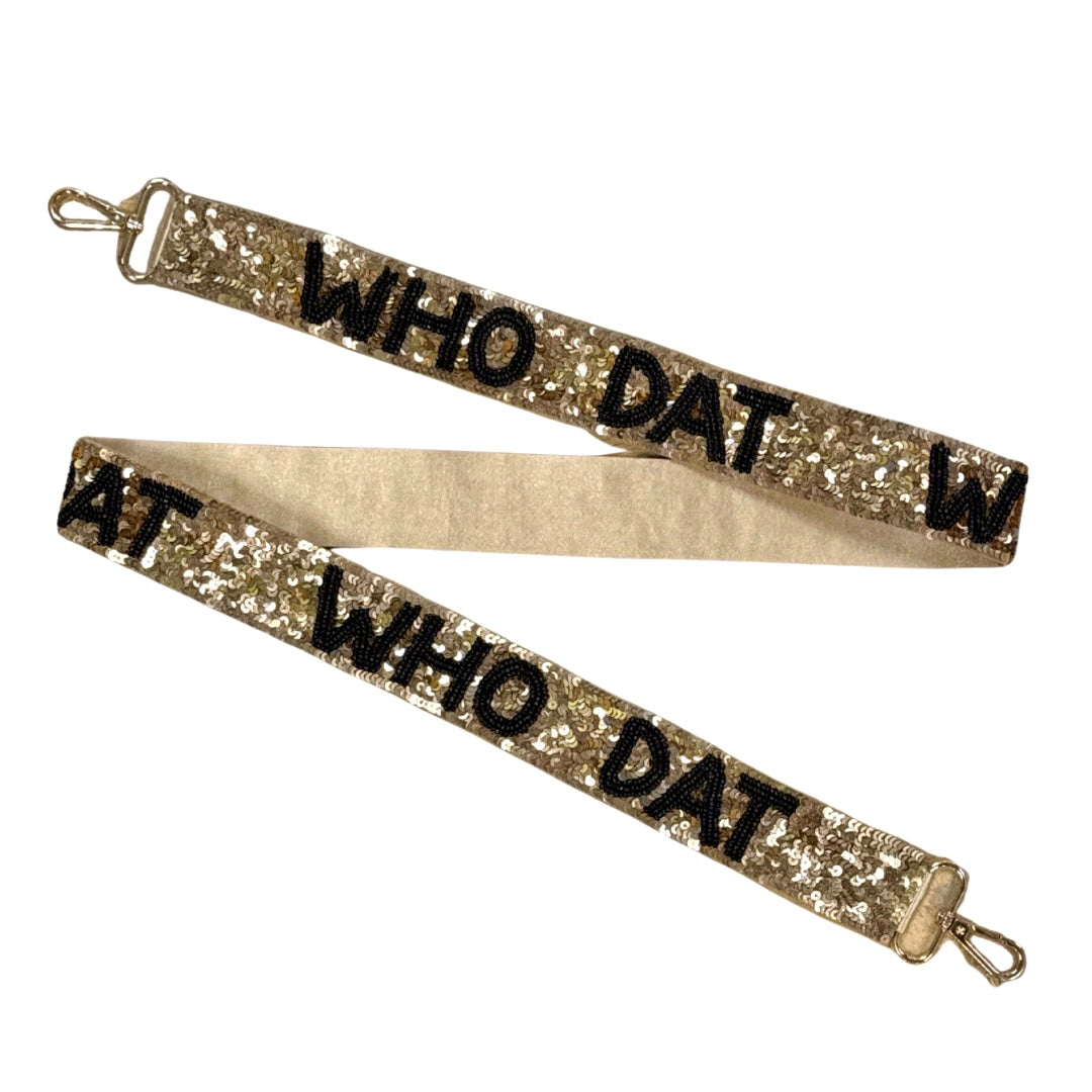 Who Dat Gold Sequin Purse Strap