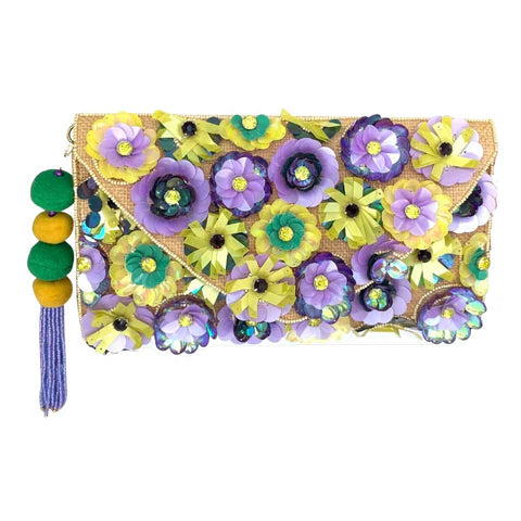 Mardi Gras Flower Clutch