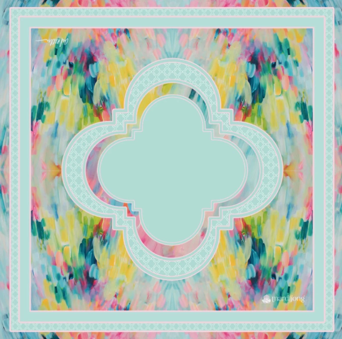 Peacock Mahjong Mat, Blue
