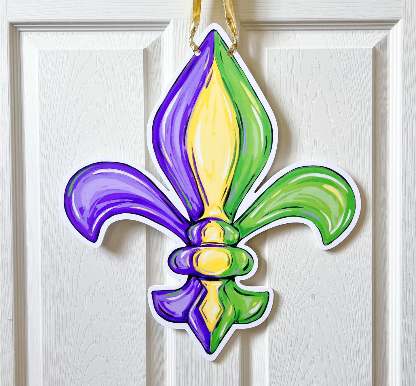 Mardi Gras Fleur de Lis Door Hanger