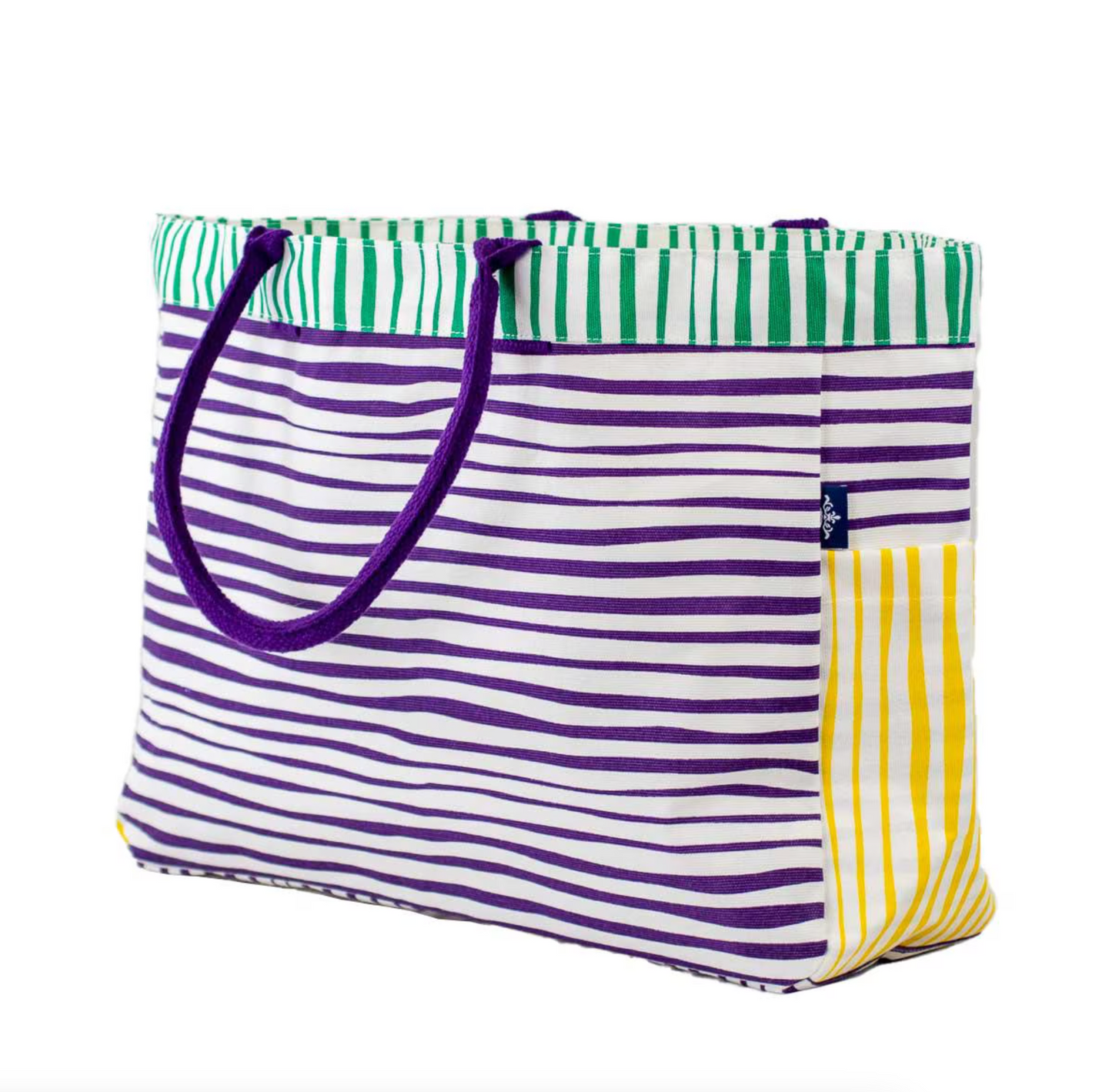 Purple, Green, & Gold Stripe Tote
