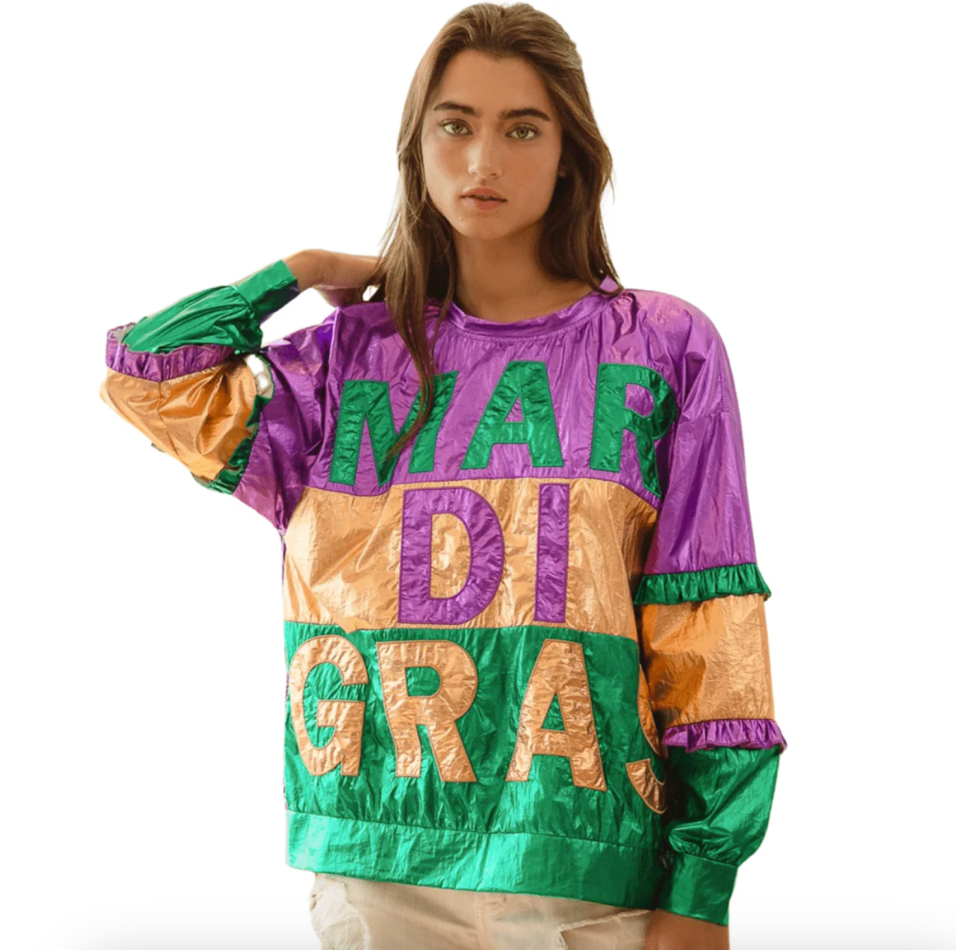 Mardi Gras Metallic Foil Top