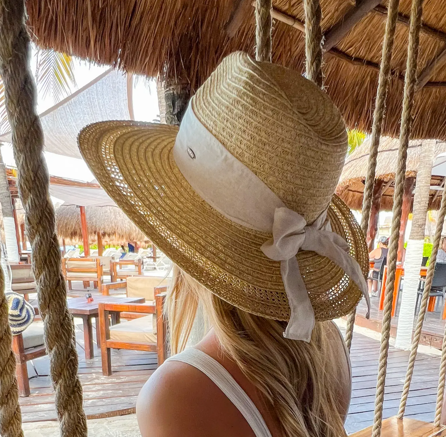 Bow Trim Straw Hat