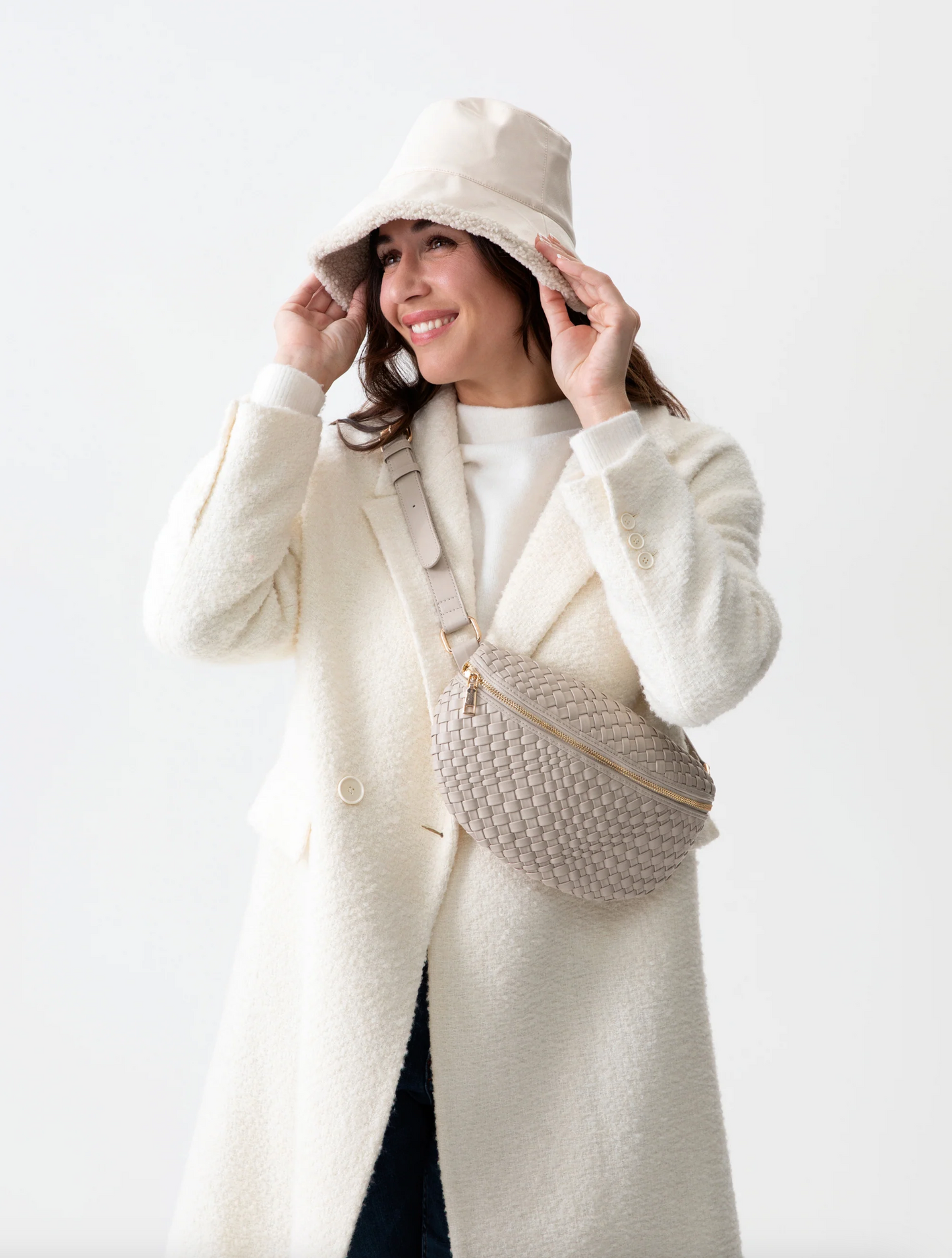 Woven Sling Bag, Stone