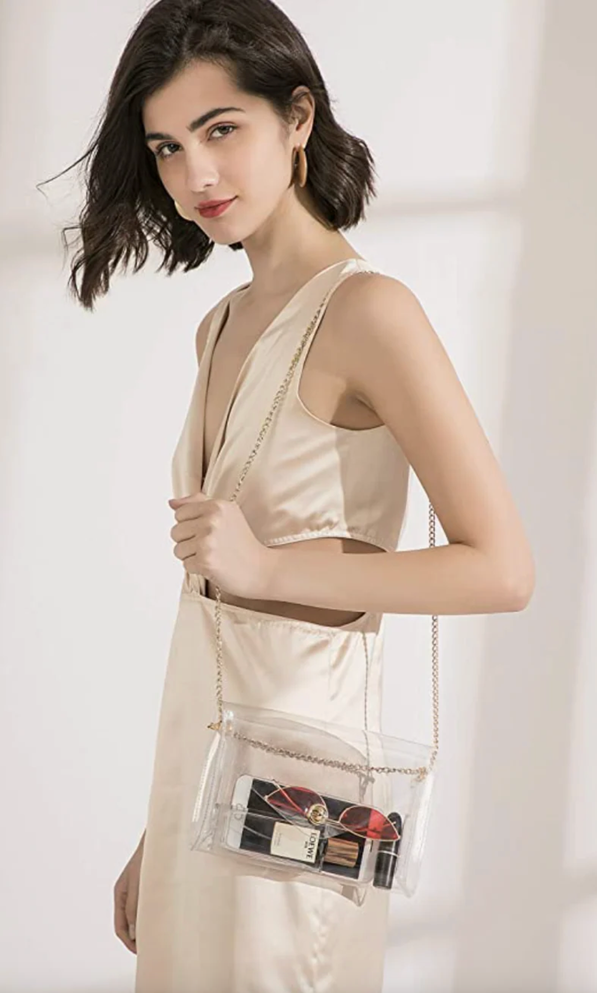 Clear Bag w/Adjustable Chain Strap