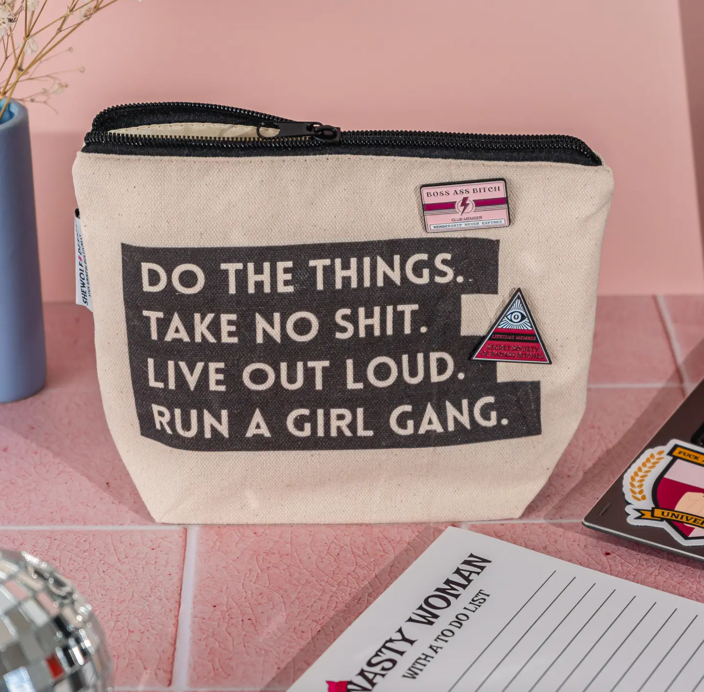 Run a Girl Gang Cosmetic Pouch