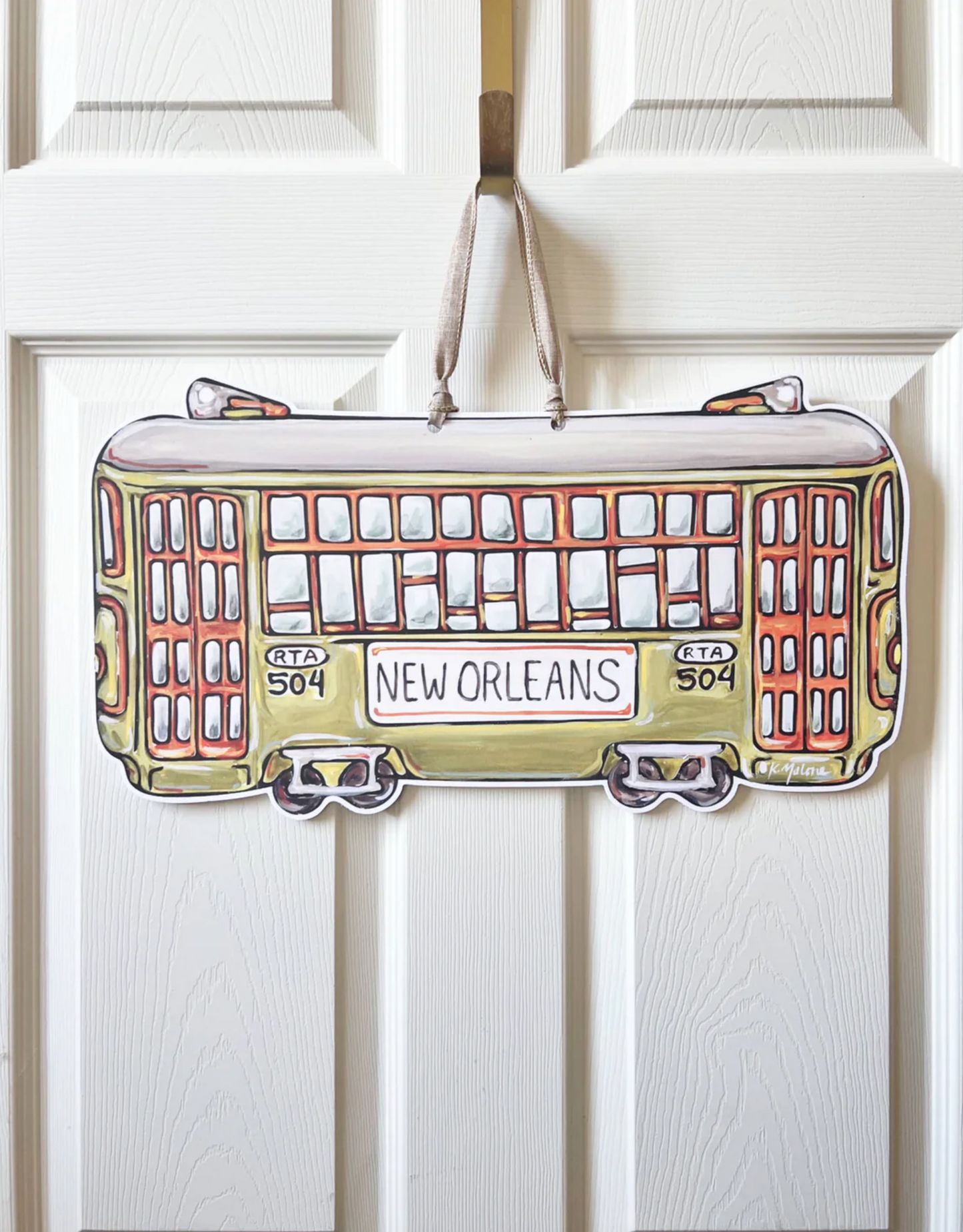 Green Streetcar Door Hanger