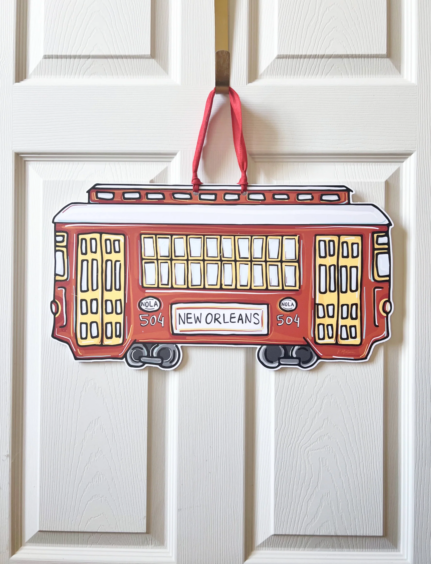 Red Streetcar Door Hanger