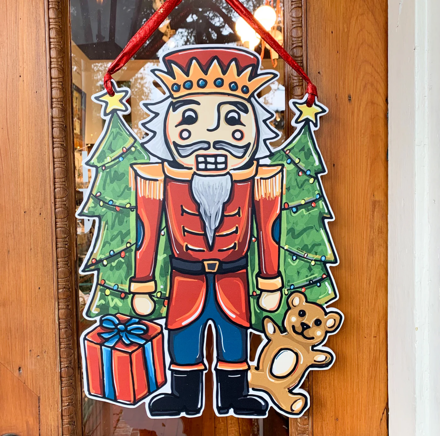 Red Nutcracker Door Hanger