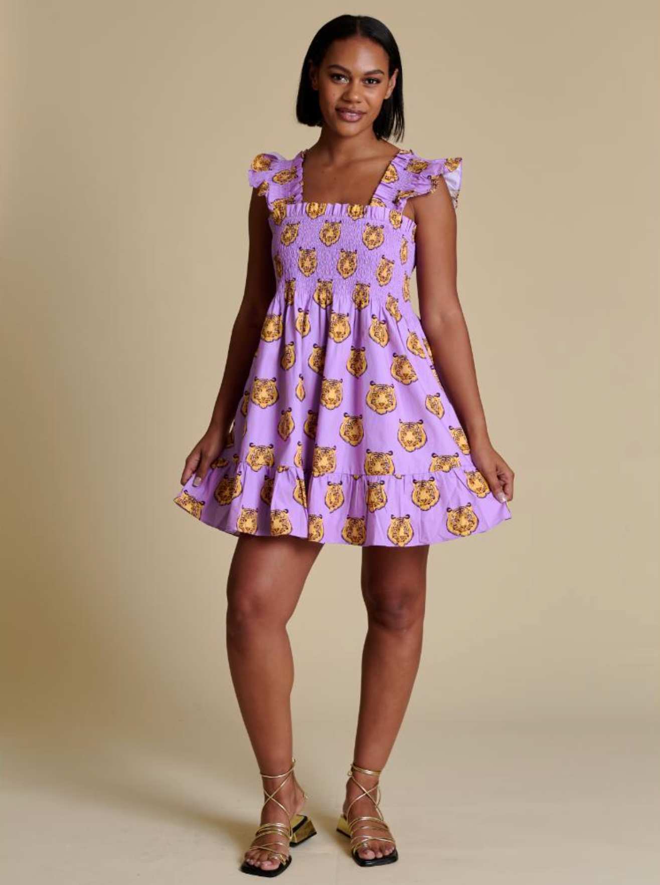 purple tiger dress Michelle McDowell Everly Dress in Tiger Tail Purple