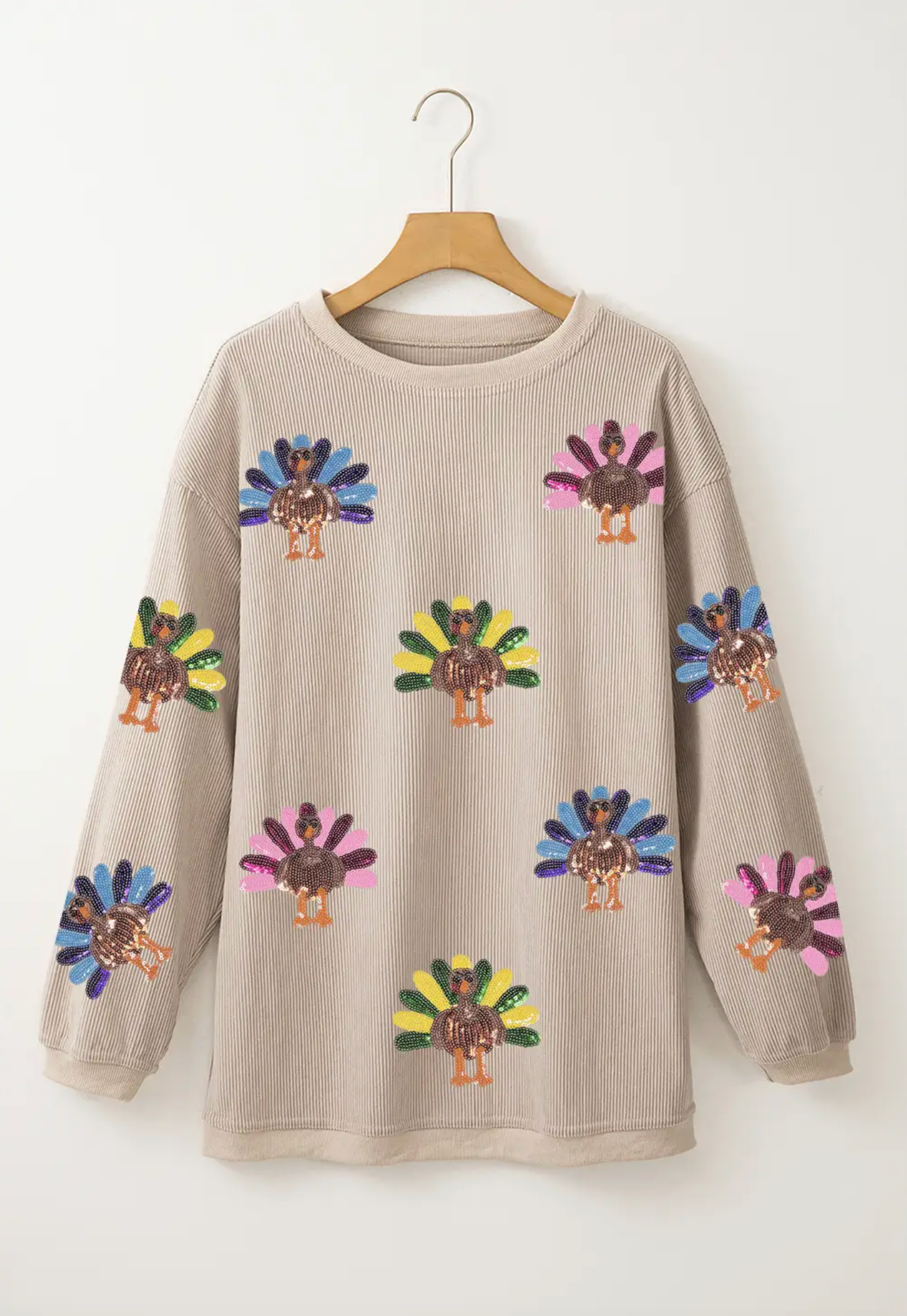 Sequin Turkey Corduroy Sweatshirt