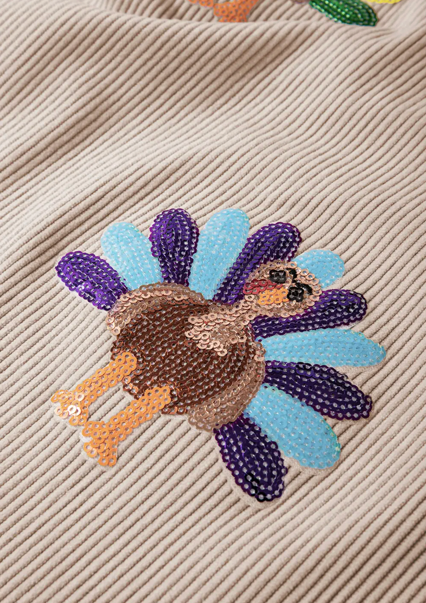 Sequin Turkey Corduroy Sweatshirt