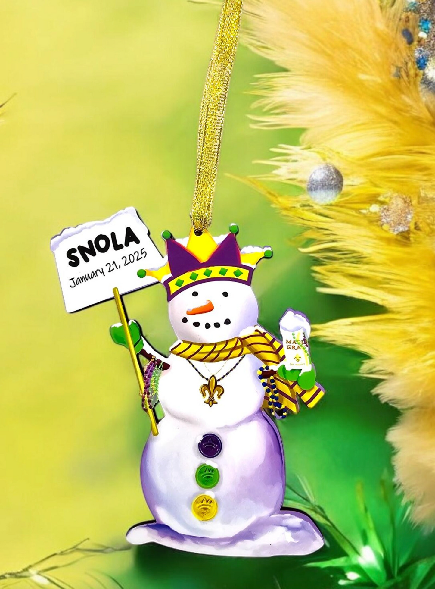 SNOLA Snowman Ornament