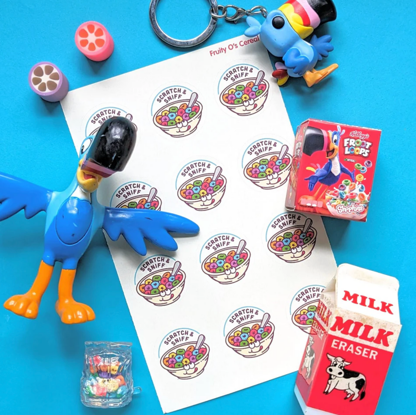 Fruity O's Cereal Scratch & Sniff Stickers