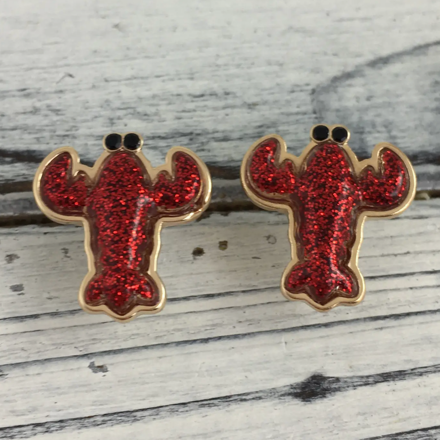 Crawfish Glitter Stud Earrings