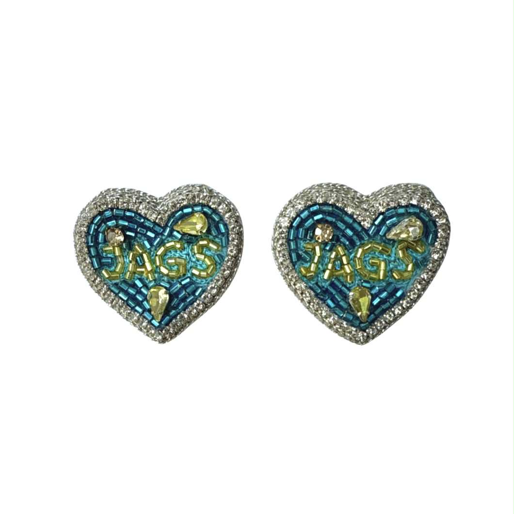 Jags Heart Beaded Earrings