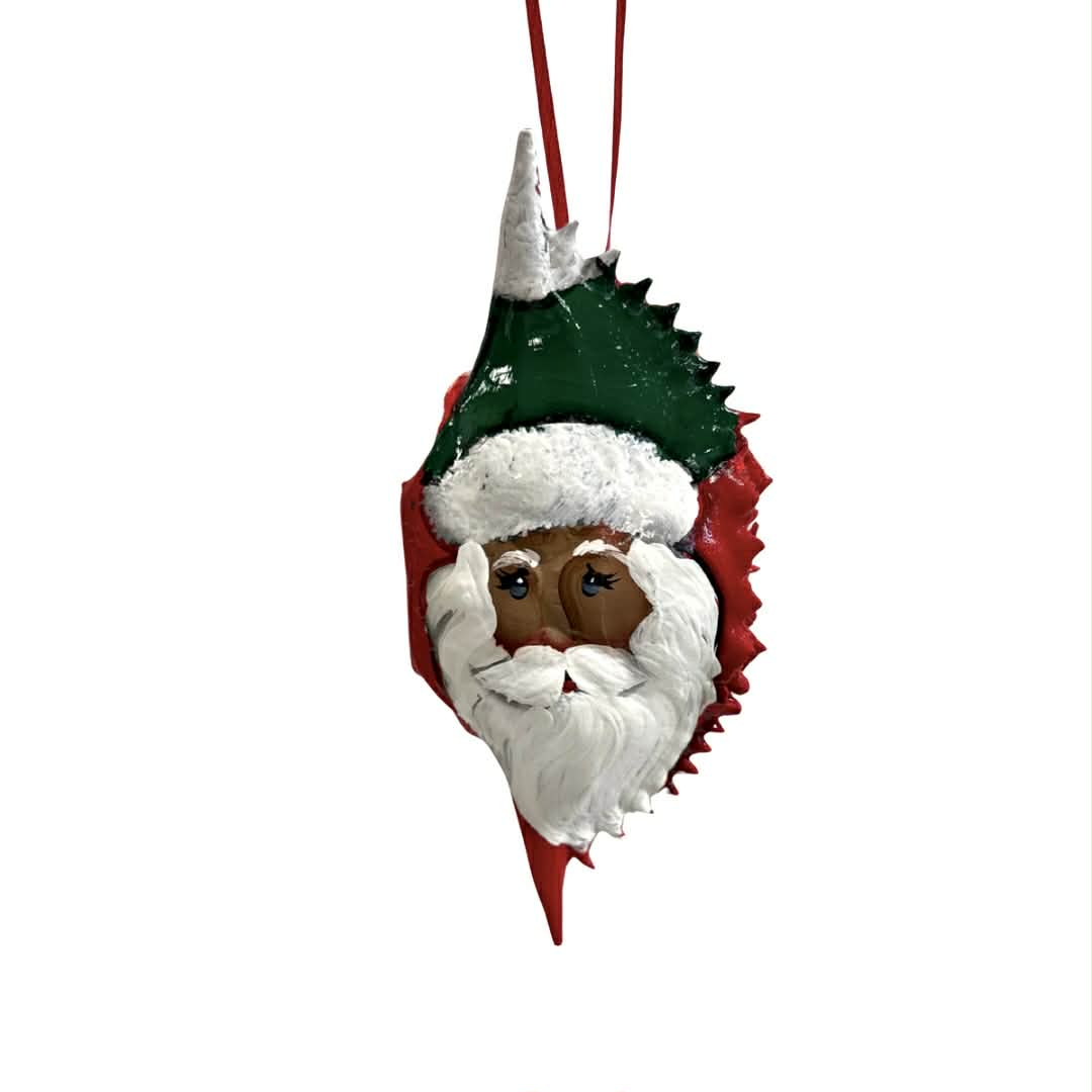 Santa Crab Shell Ornament