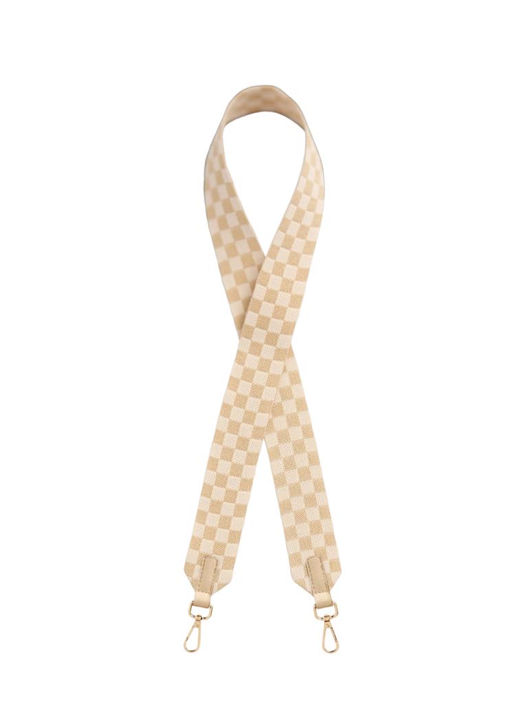 Checkered Purse Strap, Gold