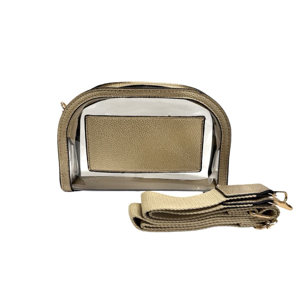 U Shape Clear Bag, Gold