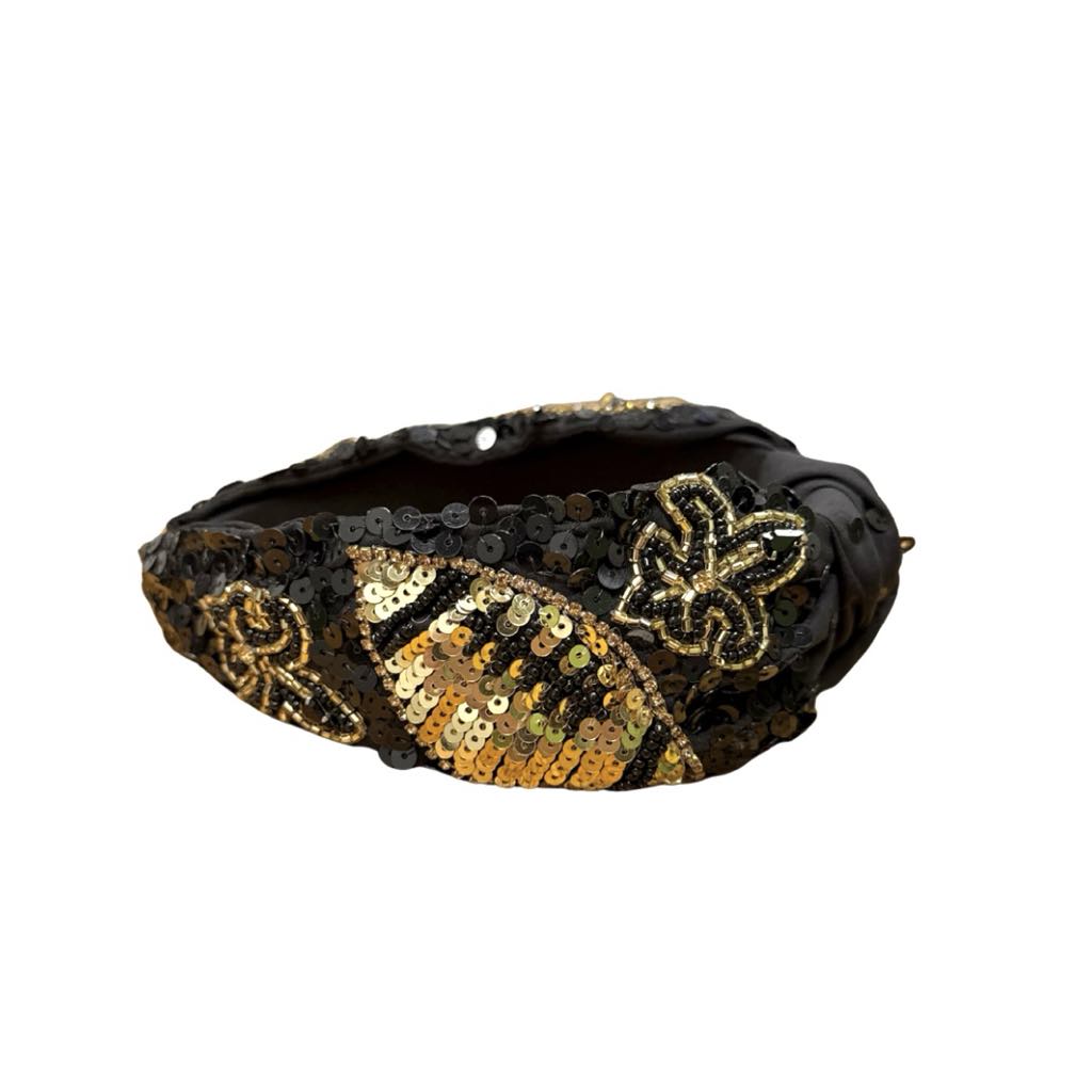 Fleur de Lis Football Sequin Headband
