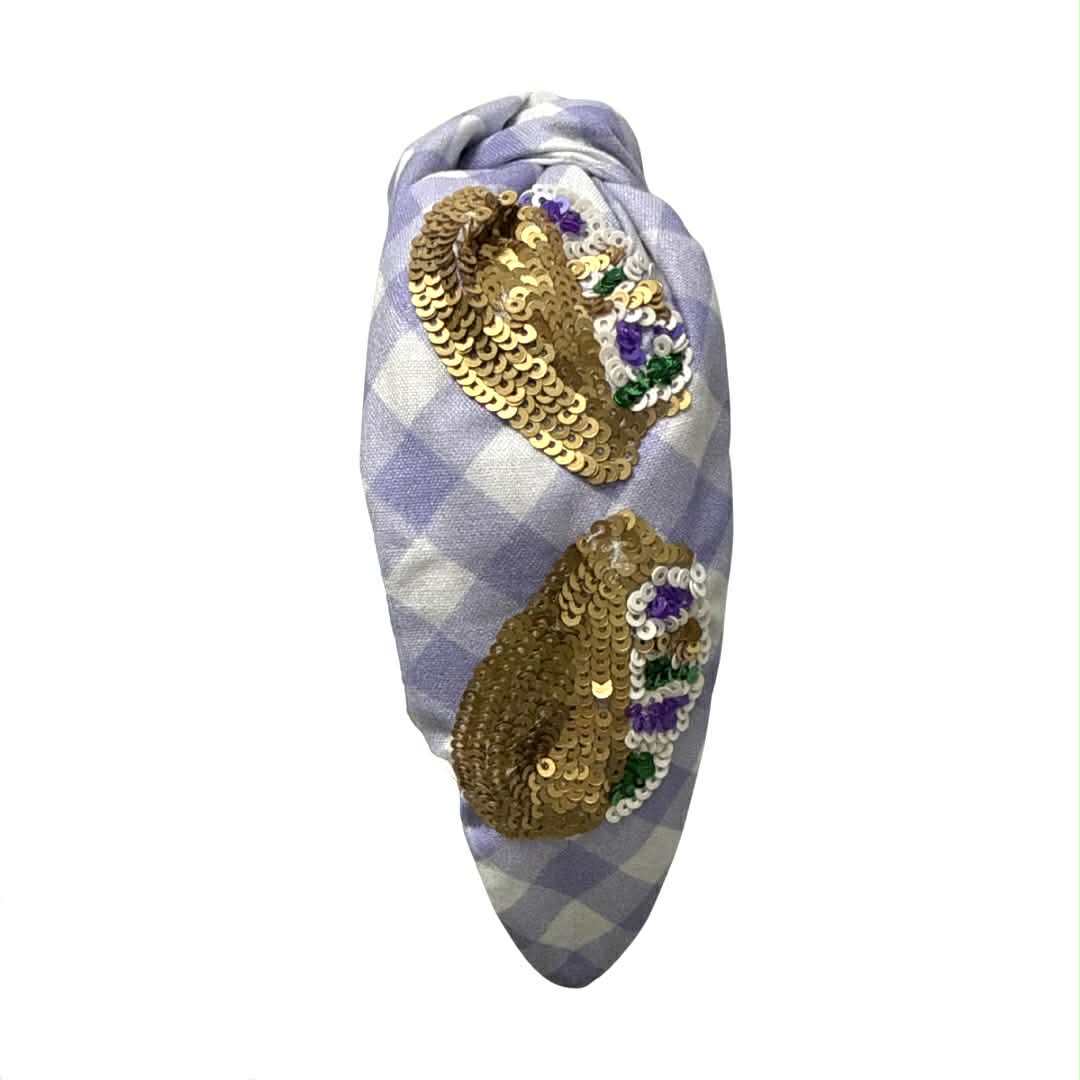 Gingham Sequin King Cake Headband
