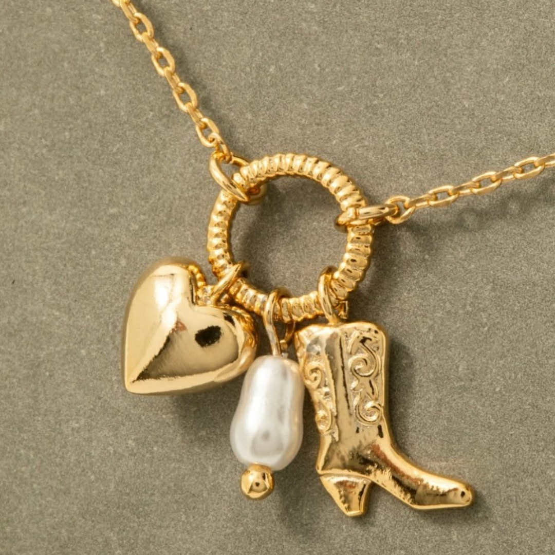 Western Boot Charm Necklace