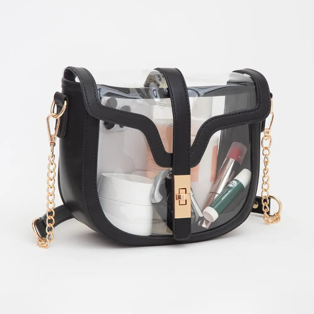 Clear Saddle Bag, Black