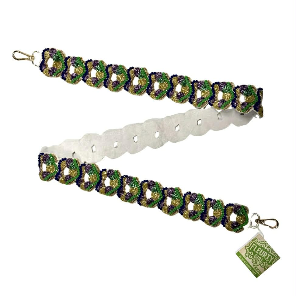 King Cake Cutout Beaded Purse Strap