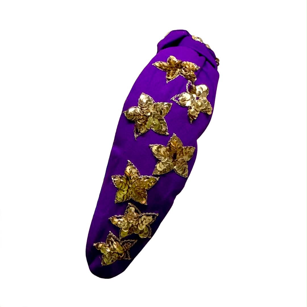 Sequin Star Headband, Gold Stars