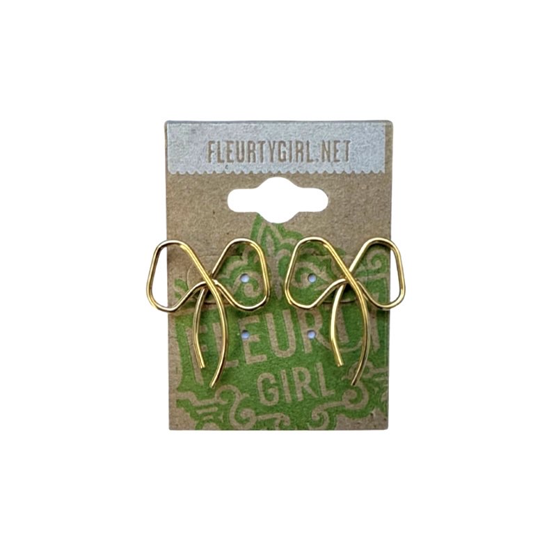 Dainty Bow Earrings, Gold