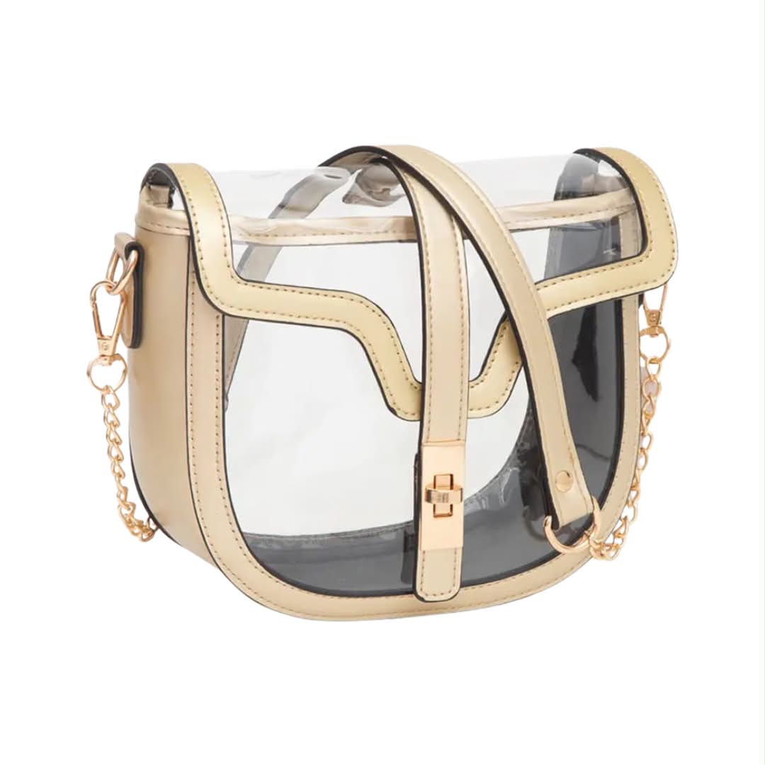 Clear Saddle Bag, Gold