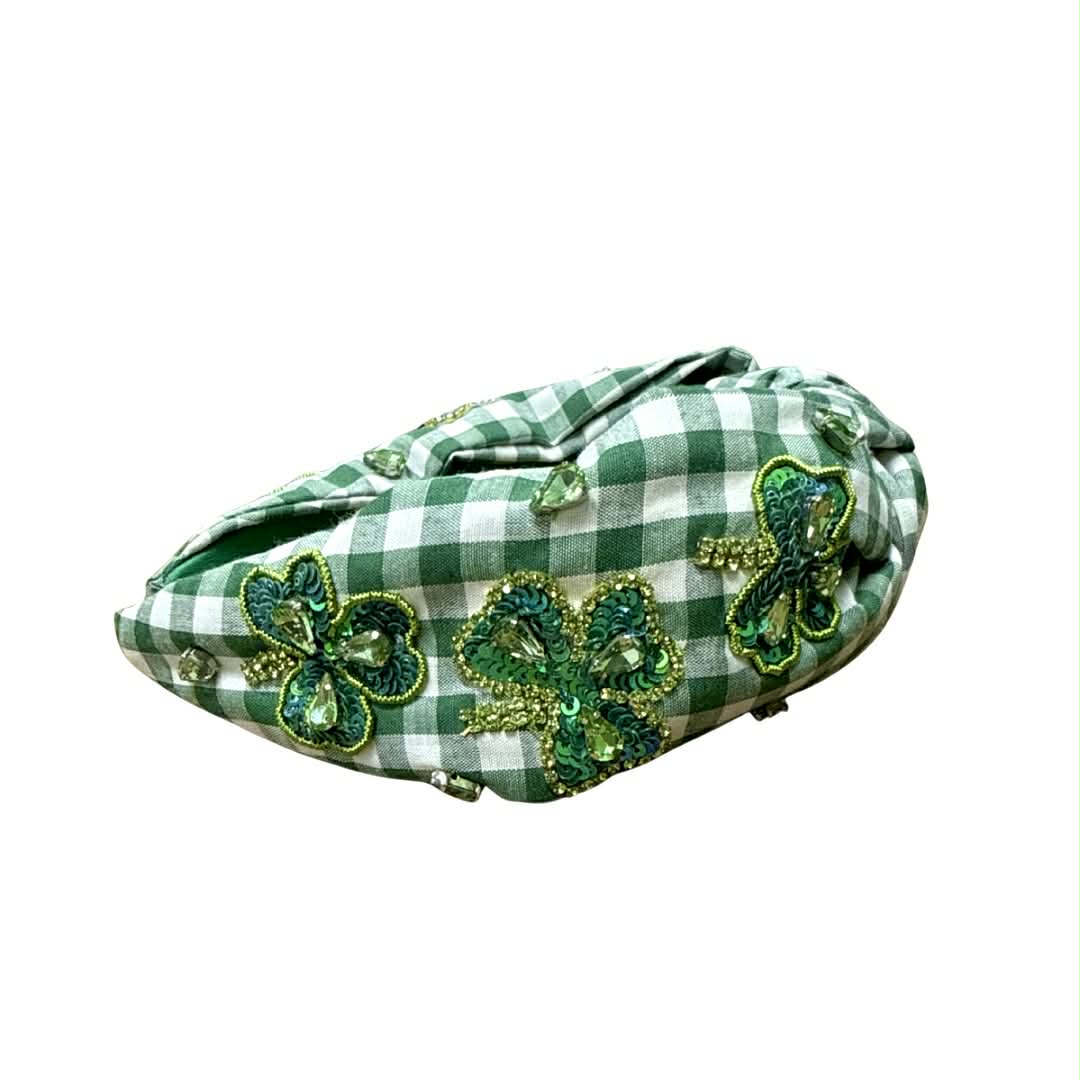 Gingham Shamrock Headband