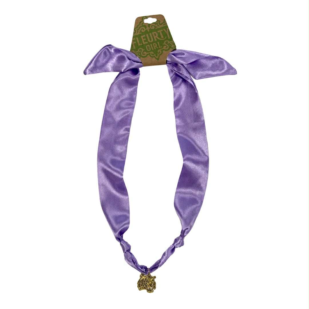 Game Day Scarf Necklace, Purple & Gold