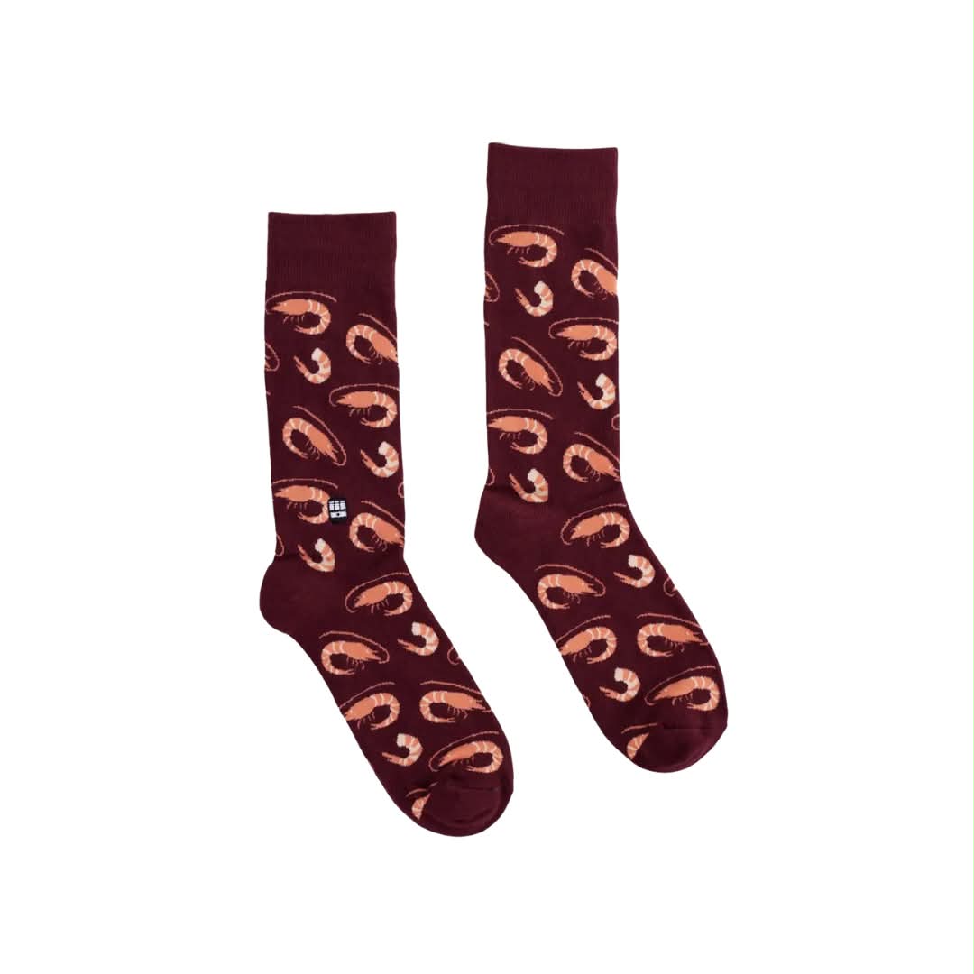 Shrimp Socks, Burgundy