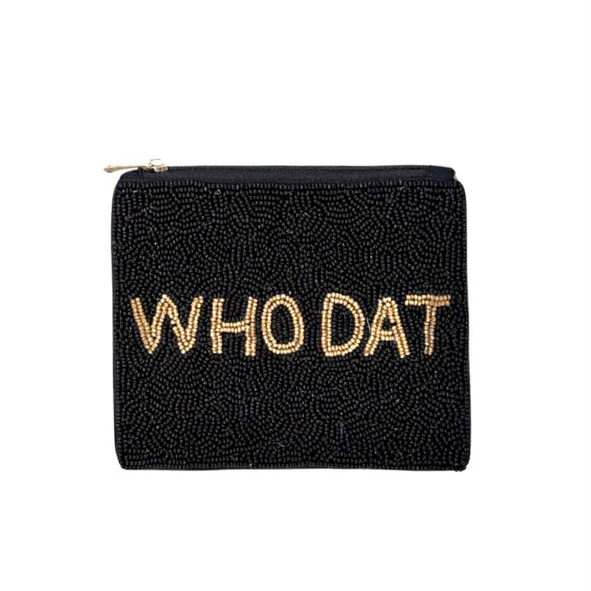 Who Dat Beaded Pouch