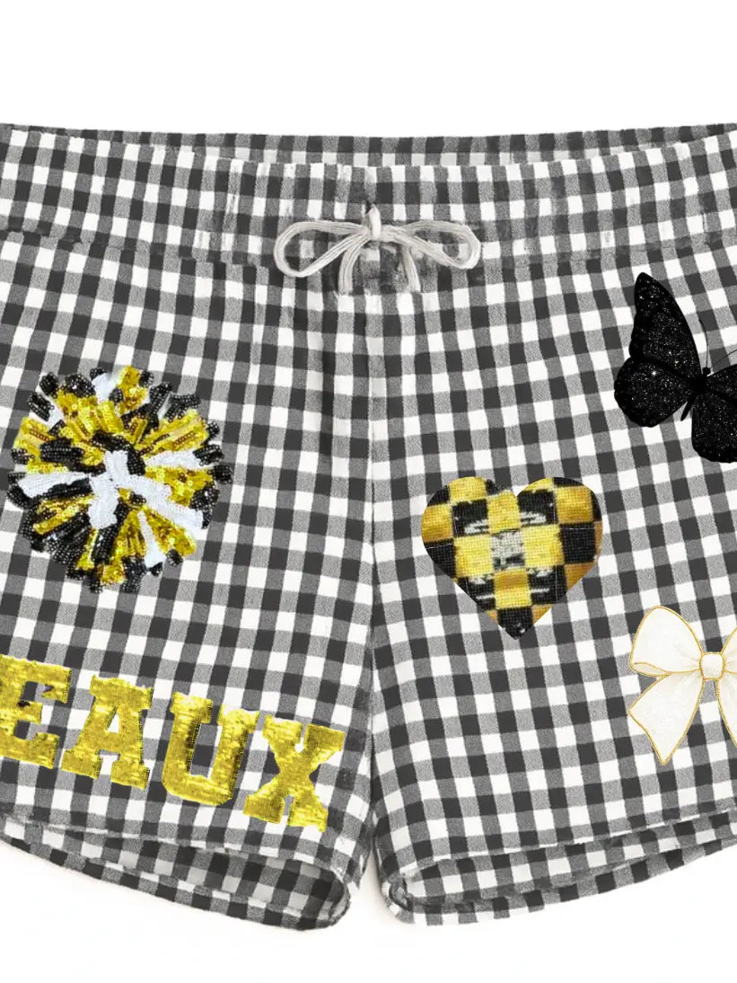 Black & Gold Gingham Set