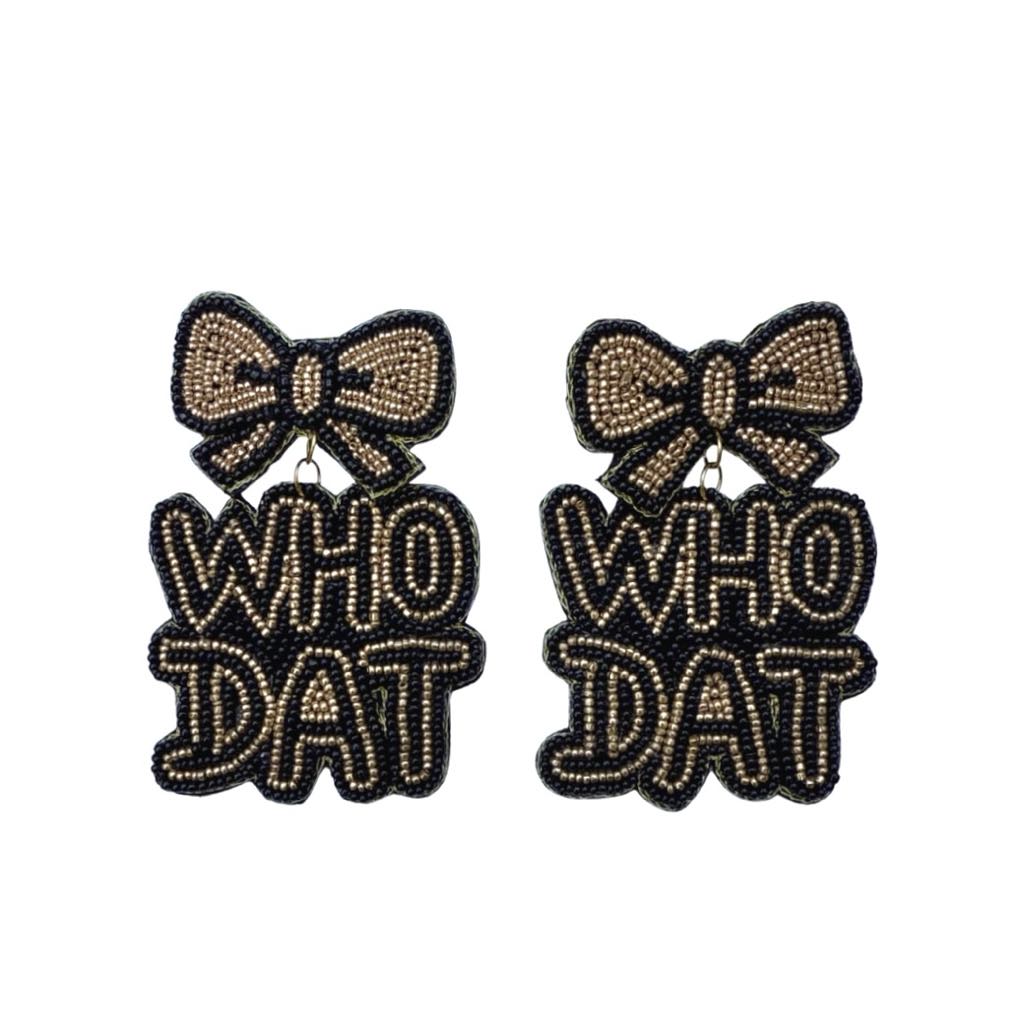 Who Dat Coquette Beaded Earrings
