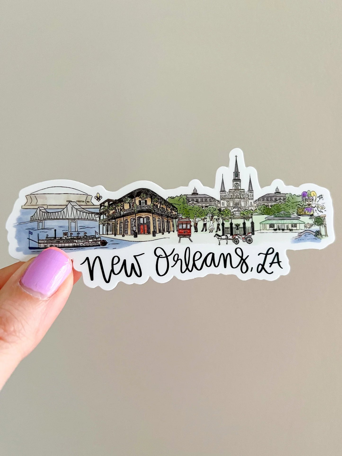 New Orleans Skyline Mural sticker