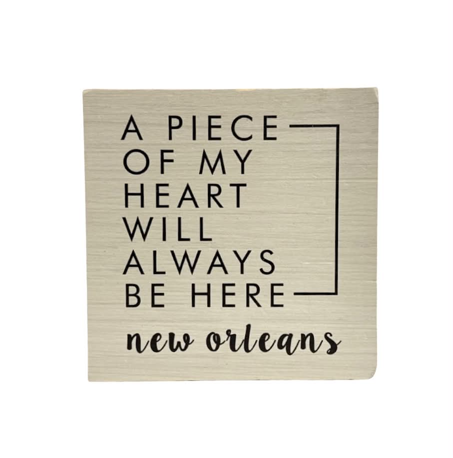 My Heart New Orleans Block Sign