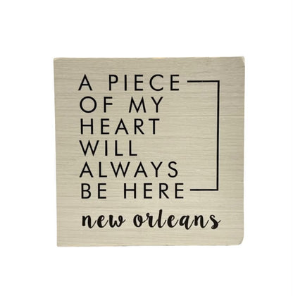 My Heart New Orleans Block Sign