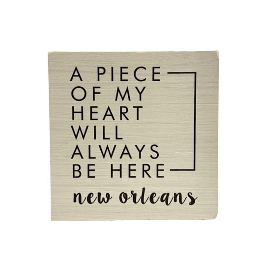 My Heart New Orleans Block Sign